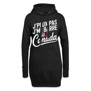 J peux pas je me barre au Canada - Sweat-shirt à capuche long Femme - noir - Devant