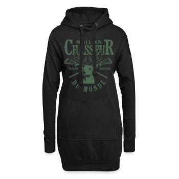 meilleur chasseur du monde cadeau papa papy chasse - Sweat-shirt à capuche long Femme - noir - Devant
