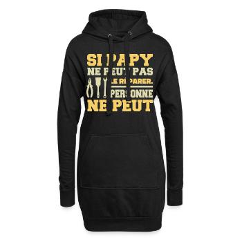 Grand-Père - Si Papy ne peut pas le Réparer - Sweat-shirt à capuche long Femme - noir - Devant