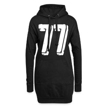 Maillot numéro 77 - Sweat-shirt à capuche long Femme - noir - Devant