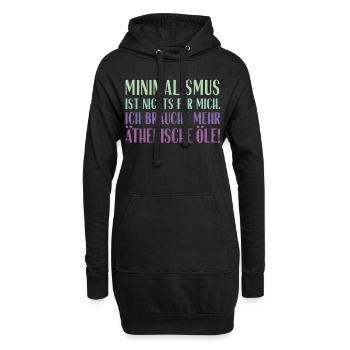 Minimalismus ist nichts für mich... Ätherische Öle - Hoodie-Kleid - Schwarz - Vorne