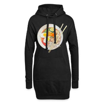 Soupe Ramen, Soupe de nouilles japonaise, Japon, Chine - Sweat-shirt à capuche long Femme - noir - Devant