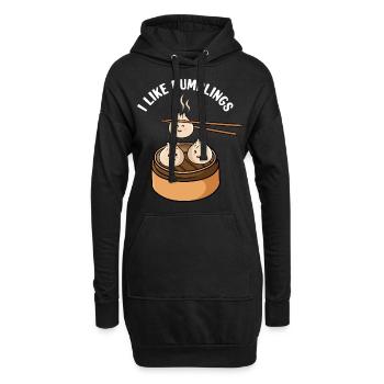 Dumplings Dim Sum - Hoodie-Kleid - Schwarz - Vorne