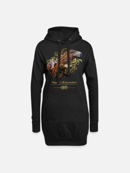 golden eagle - Hoodie Dress - black