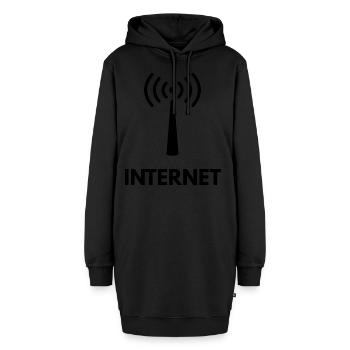 Internet - Hoodie-Kleid - Schwarz - Vorne - AI Model Female 172 light (172cm)