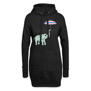 Cadeau d’éléphant pour Proboscis Africa Wilderness Zoo - Sweat-shirt à capuche long Femme - noir - Devant