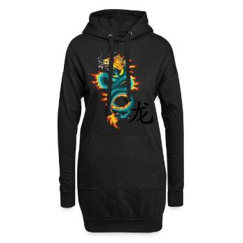 Dragon - Long - Sweat-shirt à capuche long Femme - noir - Devant