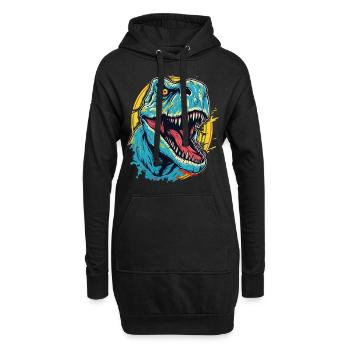T-Rex Dinosaur Dino Tyrannosaurus Rex Vintage - Hoodie Dress - black - Front