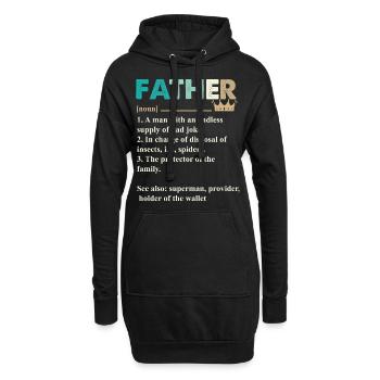 Papa Vater Vatertag - Hoodie-Kleid - Schwarz - Vorne