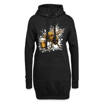 Bee Beer Funny - Hoodie Dress - black - Front