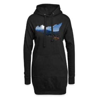 Montagnes près de Castelbuono en Sicile (Italie) - Sweat-shirt à capuche long Femme - noir - Devant