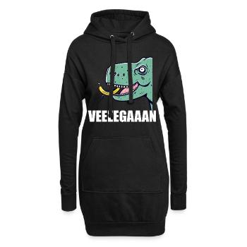 Vegan - Hoodie-Kleid - Schwarz - Vorne