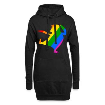 Regenbogen Pinguin macht Karate - Hoodie-Kleid - Schwarz - Vorne