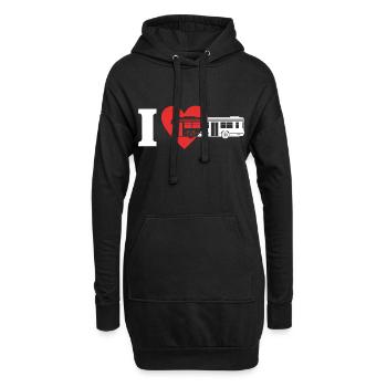 Chauffeur de bus de bus J'aime le cadeau de bus - Sweat-shirt à capuche long Femme - noir - Devant