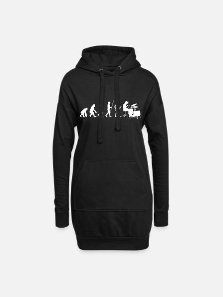 Drummer Drummer Evolution Drums - Sweat-shirt à capuche long Femme - noir