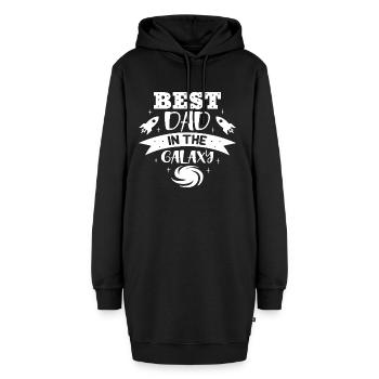 Bester Vater in der Galaxie - Hoodie-Kleid - Schwarz - Vorne