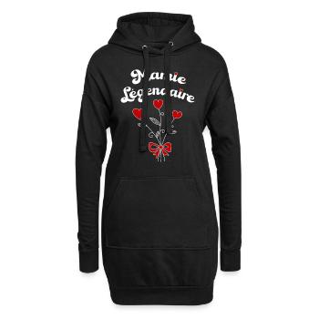 Mamie légendaire cadeau fête des grands-mères - Sweat-shirt à capuche long Femme - noir - Devant