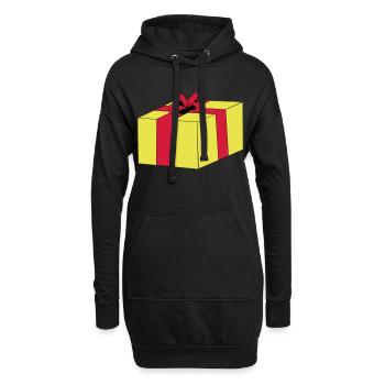 Emballage cadeau surprise, boucle de paquets - Sweat-shirt à capuche long Femme - noir - Devant