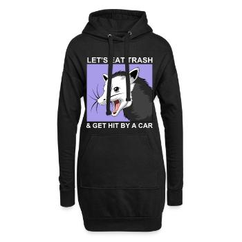 Mangeons des ordures et faisons-nous frapper par une voiture - Sweat-shirt à capuche long Femme - noir - Devant