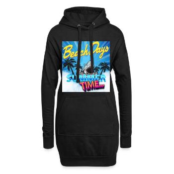 Sommerzeit - Hoodie-Kleid - Schwarz - Vorne
