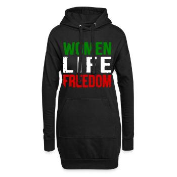 Women life freedom - Sweat-shirt à capuche long Femme - noir - Devant