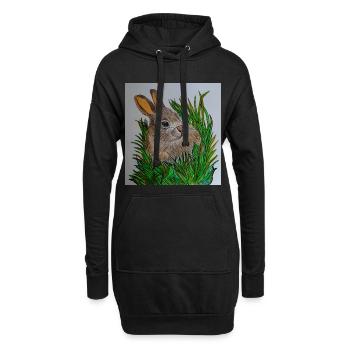 EG lapin I Animal I Pâques I idée cadeau I vacances - Sweat-shirt à capuche long Femme - noir - Devant