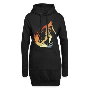 Fußballspieler Zeichnung Vintage Look - Hoodie-Kleid - Schwarz - Vorne