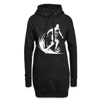 Fußballspieler Grafik - Hoodie-Kleid - Schwarz - Vorne
