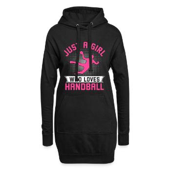 Juste une fille qui aime le handball - Sweat-shirt à capuche long Femme - noir - Devant