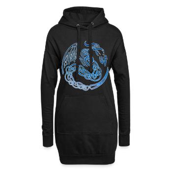 Galaktischer keltischer Drache - Hoodie-Kleid - Schwarz - Vorne