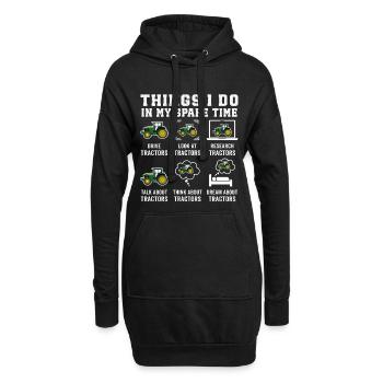 Lustige Traktoren Liebhaber Dinge, die ich in meiner Freizeit mache - Hoodie-Kleid - Schwarz - Vorne