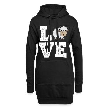 Berger Berger Berger Berger Fermier Troupeau de moutons - Sweat-shirt à capuche long Femme - noir - Devant
