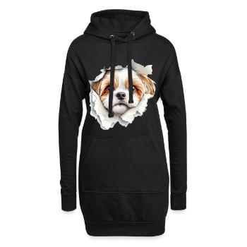 Shih Tzu - Hoodie-Kleid - Schwarz - Vorne
