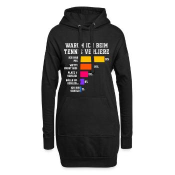 Warum ich beim Tennis verliere Tennis - Hoodie-Kleid - Schwarz - Vorne