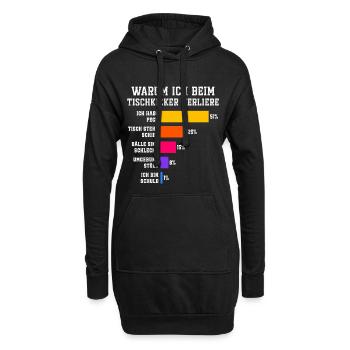 Warum ich beim Tischkicker verliere Tischfussball - Hoodie-Kleid - Schwarz - Vorne