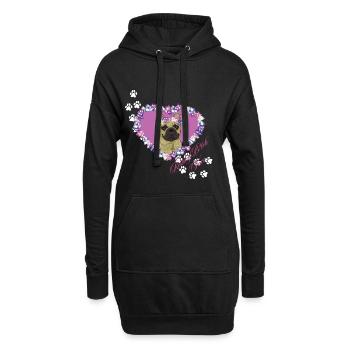 Visage de Sale Français au repos - Sweat-shirt à capuche long Femme - noir - Devant