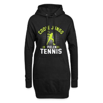 Coole Jungs Spielen Tennis  - Hoodie-Kleid - Schwarz - Vorne
