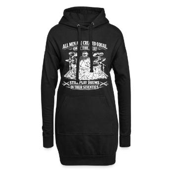 Drummer 70 Years Music Humor Birthday Gift - Hoodie Dress - black - Front