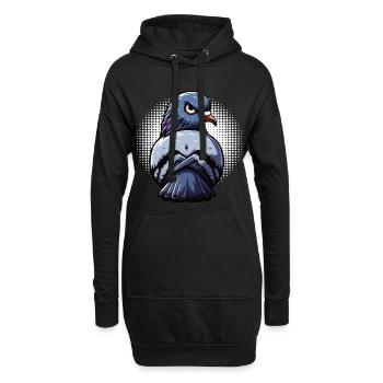 pigeons pigeons colombiers pigeonneurs - Sweat-shirt à capuche long Femme - noir - Devant