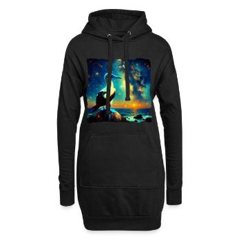Blaufusstölpel Starry Night - Hoodie-Kleid - Schwarz - Vorne