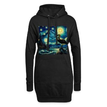 Nuit étoilée de Nazca Booby - Sweat-shirt à capuche long Femme - noir - Devant