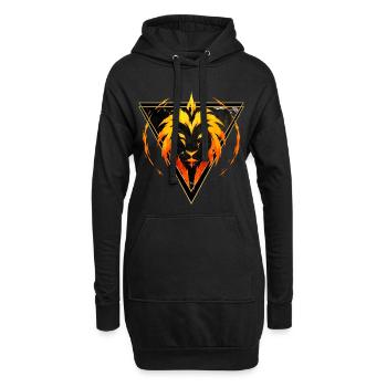 Löwe-Feuerzeichen – Tierkreis von Kék-Ina - Hoodie-Kleid - Schwarz - Vorne
