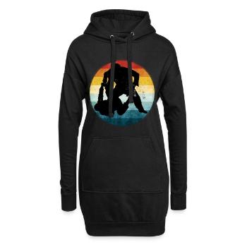 Jiu-Jitsu brésilien rétro - Sweat-shirt à capuche long Femme - noir - Devant