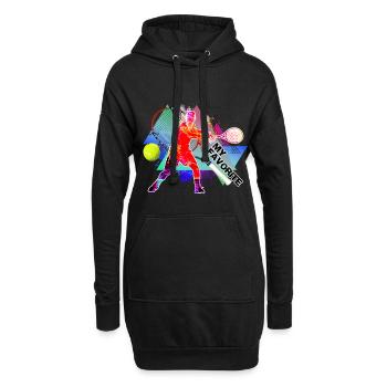 tennis - Sweat-shirt à capuche long Femme - noir - Devant