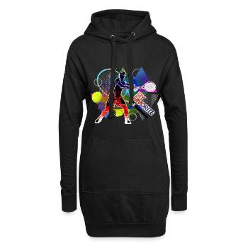 tennis 6 - Sweat-shirt à capuche long Femme - noir - Devant