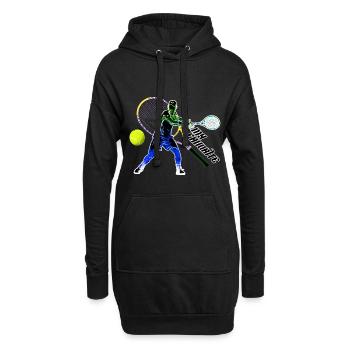 tennis 9 - Sweat-shirt à capuche long Femme - noir - Devant