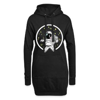 Astronaut space travel - Hoodie Dress - black - Front
