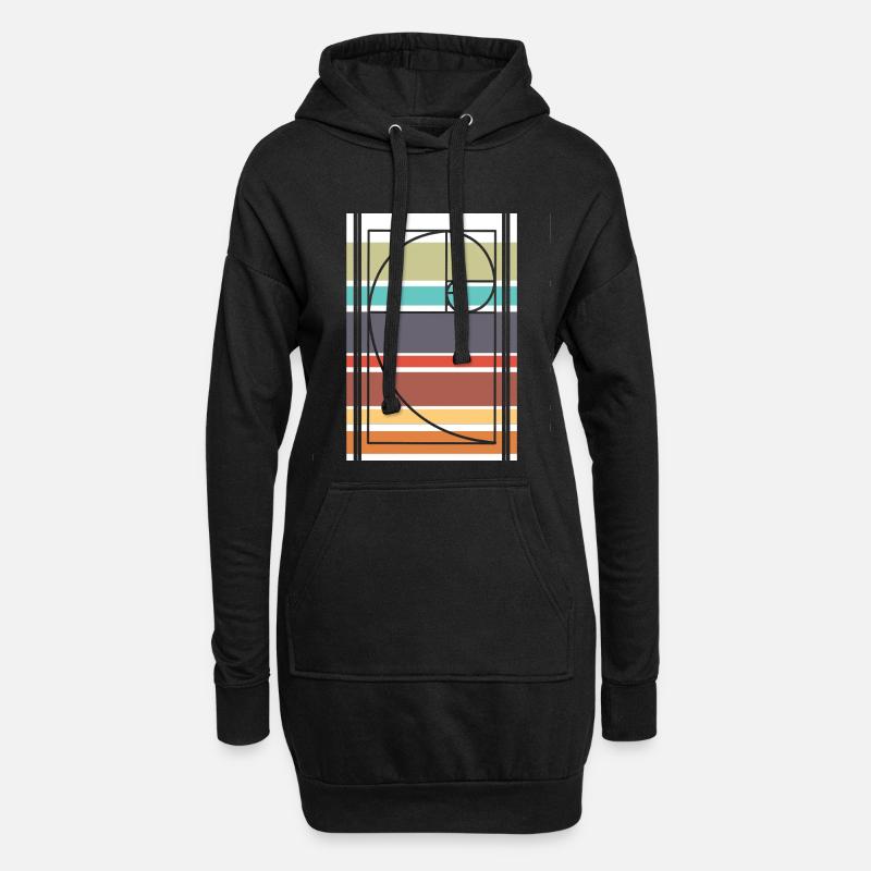 Fibonacci Mathe - Hoodie-Kleid - Schwarz
