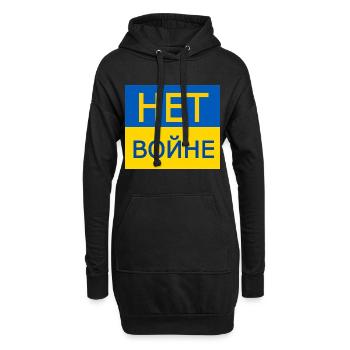 нет войне - non à la guerre en russe - Sweat-shirt à capuche long Femme - noir - Devant