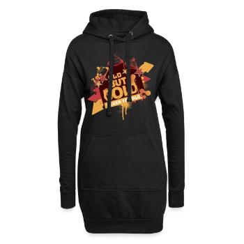 Old but Gold Graffiti Retro Never too Old - Hoodie-Kleid - Schwarz - Vorne